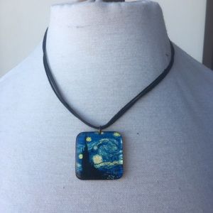 Rare Van Gogh resin starry night necklace